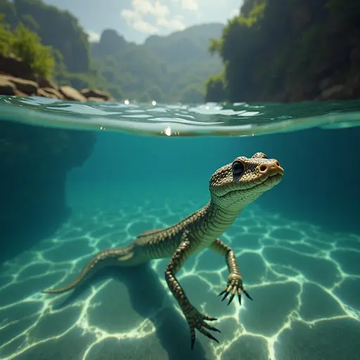 Snake in Clear Water